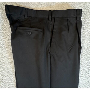 Haggar Cool Right Performance Flex Mens Black Pants 38x29 Classic Fit